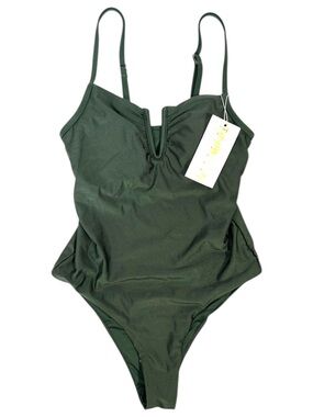 NWT TiniBikini V-Wire Olive Green One Piece Swimsuit Size Small